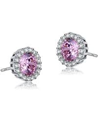 Genevive Jewelry - Silver Cz Studs - Lyst
