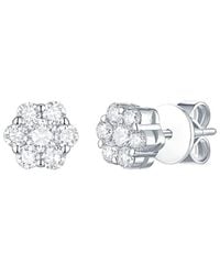 Lab Grown Diamonds - 14k 0.50 Ct. Tw. Lab-grown Diamond Flower Earrings - Lyst