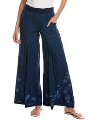 XCVI - Printed Jerona Linen-Blend Wide Leg Pant - Lyst