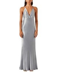 Shona Joy - La Lune Plunged Open Back Halter Maxi Dress - Lyst