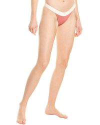 Women's Tori Praver Seafoam Smocked Scarf Tie Bikini Swim Bottom pink L Large 