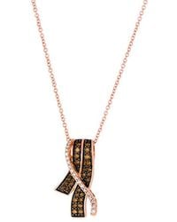 Le Vian - Le Vian Chocolate Gladiator 14k Rose Gold 0.44 Ct. Tw. Diamond Pendant Necklace - Lyst
