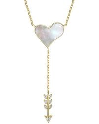 Rachel Glauber - 14k Plated 11-13mm Pearl Cupid's Arrow Y Necklace - Lyst