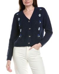 Cece - Wool-Blend Pointelle Cardigan - Lyst
