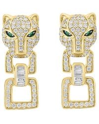 Effy Fine Jewelry - 14K 1.78 Ct. Tw. Diamond & Emerald Earrings - Lyst