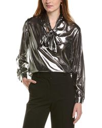 Anne Klein - Tie Neck Blouse - Lyst