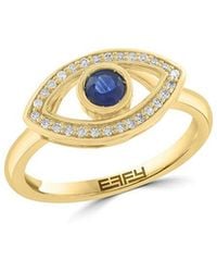 Effy Fine Jewelry - 14K 0.43 Ct. Tw. Diamond & Sapphire Ring - Lyst