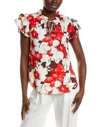 Anne Klein - Ruffle Sleeve Tie Blouse - Lyst