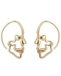 Eye Candy LA - Golden Skull Drop Earrings - Lyst