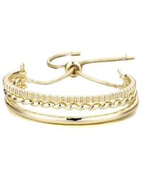 Adornia - 14K Plated 3-Line Cuff Adjustable Bolo Bracelet - Lyst