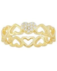 Sphera Milano - 14K Over Cz Heart Band Ring - Lyst