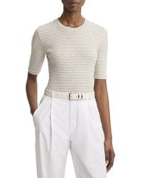 Vince - Striped Elbow Sleeve Crewneck Tee - Lyst