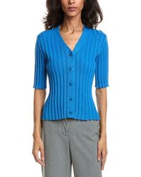 Forte - Elbow Sleeve Rib Cardigan - Lyst