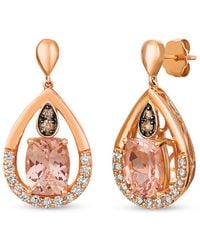 Le Vian - 14k Rose Gold 3.69 Ct. Tw. Diamond & Morganite Earring - Lyst