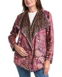 Johnny Was - Joan Wrap Binded Sherpa Reversible Jacket - Lyst