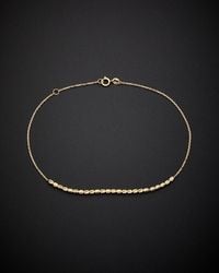 Italian Gold - 14K Adjustable Beaded Anklet - Lyst
