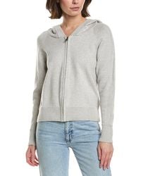 Brodie Cashmere - Ribbed Zip Up Cashmere-Blend Hoodie - Lyst