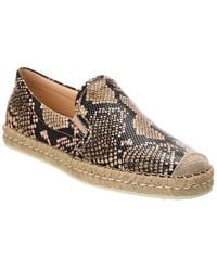 Tod's - Snake-Embossed Leather Espadrille - Lyst