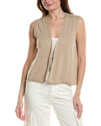 Eileen Fisher - V-Neck Linen-Blend Vest - Lyst