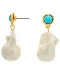 Rivka Friedman - 18K Plated Pearl Earrings - Lyst