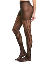 Hue Set Of 3 Cable Sheer Tights - Black