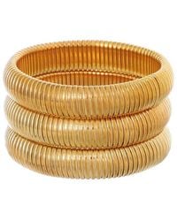 Adornia - Plated Set Of 3 Coil Stretch Bracelets - Lyst