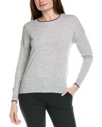 Eleventy - Round Neck Tipping Wool Sweater - Lyst