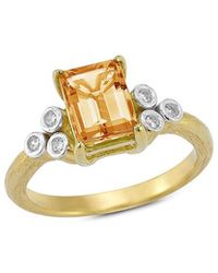 Reiss - 14K 1.59 Ct. Tw. Diamond & Citrine Cocktail Ring - Lyst