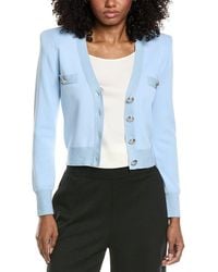 L'Agence - Taya Cropped V-Neck Cardigan - Lyst