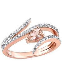 Rina Limor - 10K Rose 0.68 Ct. Tw. Diamond & Morganite Wrap Ring - Lyst