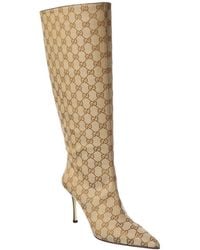 Gucci - Gg Bombshell Canvas & Leather Boot - Lyst