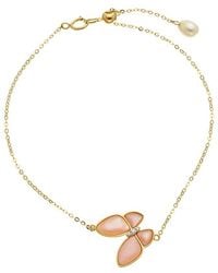 Maitre De Diamant - 18K 0.02 Ct. Tw. Diamond & Pearl Bracelet - Lyst