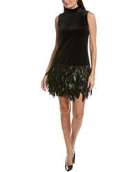 tyler boe - Colette Feather Hem Velvet Dress - Lyst