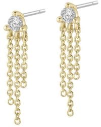 Electric Picks - 14K Plated Cz Cascade Statement Earrings - Lyst