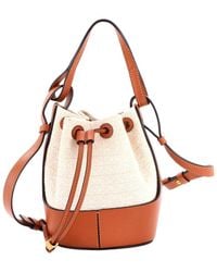 Loewe - Canvas & Leather Balloon Bucket Bag Anagram Small (Authentic Pre- Loved) - Lyst
