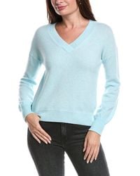 Forte - Gathered Sleeve V-Neck Cashmere Sweater - Lyst
