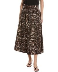 NVLT - Poplin Gathered Midi Skirt - Lyst