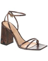 Gianvito Rossi - 95 Snake-Embossed Leather Sandal - Lyst
