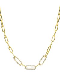 Rachel Glauber - 14k Plated Cz Link Necklace - Lyst