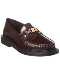 Celine - Triomphe Chain Leather Loafer - Lyst