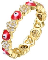 Rachel Glauber - 14k Plated Cz Eyeball Ring - Lyst