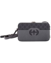 Gucci - Gg Coated Canvas & Leather Padlock Interlocking G Crossbody Mini (Authentic Pre-Loved) - Lyst