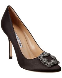 Manolo Blahnik Hangisi 105 Satin Pump - Black