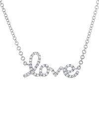 Sabrina Designs - 14K 0.11 Ct. Tw. Diamond Love Necklace - Lyst