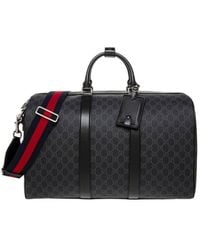 Gucci - GG Supreme Canvas & Leather Duffel Bag - Lyst