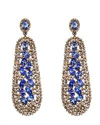 Arthur Marder Fine Jewelry - Silver 8.81 Ct. Tw. Diamond & Tanzanite Drop Earrings - Lyst