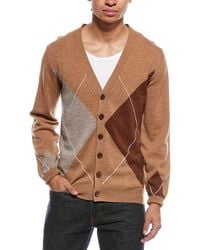 Brodie Cashmere - Argyle Wool & Cashmere-Blend Cardigan - Lyst