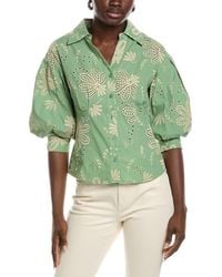 Gracia - Embroidered Eyelet Blouse - Lyst
