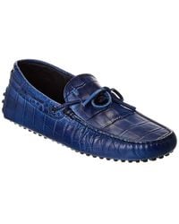 Tod's - Croc-Embossed Leather Loafer - Lyst