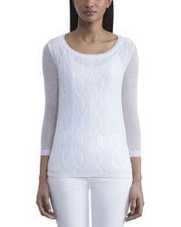 Lafayette 148 New York - Double Layer Cable Intarsia Sweater - Lyst